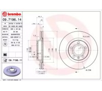 Тормозной диск BREMBO 09.7196.11 09719611 BREMBO - купить в магазине запчастей по Украине