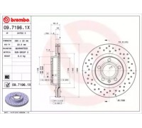 Тормозной диск BREMBO 09.7196.1X 0971961X BREMBO - купить в магазине запчастей по Украине