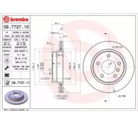 Тормозной диск BREMBO 09.7727.10 09772710 BREMBO - купить в магазине запчастей по Украине