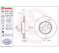 Тормозной диск BREMBO 09.8137.21 09813721 BREMBO - купить в магазине запчастей по Украине