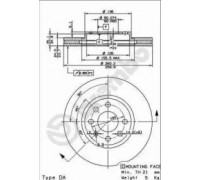 Тормозной диск BREMBO 09.8601.75 09860175 BREMBO - купить в магазине запчастей по Украине