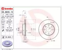 Тормозной диск BREMBO 09.8635.10 09863510 BREMBO - купить в магазине запчастей по Украине