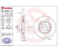 Тормозной диск BREMBO 09.8760.10 09876010 BREMBO - купить в магазине запчастей по Украине