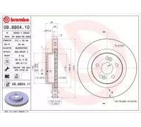 Тормозной диск BREMBO 09.8904.10 09890410 BREMBO - купить в магазине запчастей по Украине