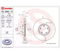 Тормозной диск BREMBO 09.8960.10 09896010 BREMBO - купить в магазине запчастей по Украине