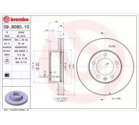 Тормозной диск BREMBO 09.9080.10 09908010 BREMBO - купить в магазине запчастей по Украине