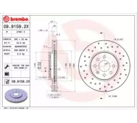 Тормозной диск BREMBO 09.9159.2X 0991592X BREMBO - купить в магазине запчастей по Украине