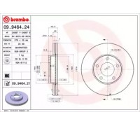 Тормозной диск BREMBO 09.9464.21 09946421 BREMBO - купить в магазине запчастей по Украине