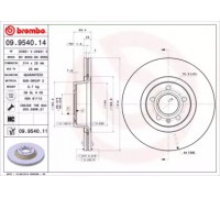 Тормозной диск BREMBO 09.9540.11 09954011 BREMBO - купить в магазине запчастей по Украине