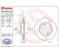 Тормозной диск BREMBO 09.9574.40 09957440 BREMBO - купить в магазине запчастей по Украине