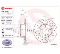 Тормозной диск BREMBO 09.9752.1X 0997521X BREMBO - купить в магазине запчастей по Украине