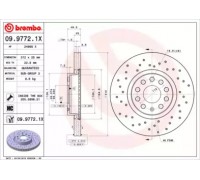 Тормозной диск BREMBO 09.9772.1X 0997721X BREMBO - купить в магазине запчастей по Украине