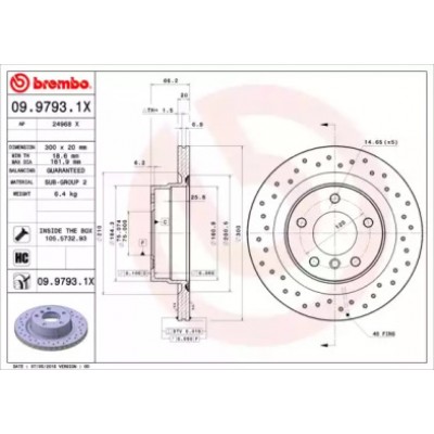 Тормозной диск 0997931X BREMBO - купить в магазине запчастей по Украине