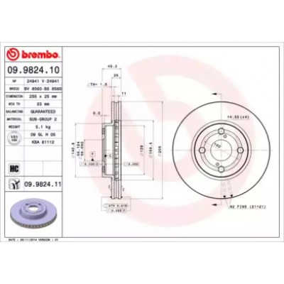 Тормозной диск 09982410 BREMBO - купить в магазине запчастей по Украине