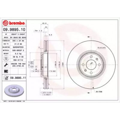 Тормозной диск 09989510 BREMBO - купить в магазине запчастей по Украине