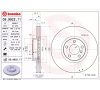Тормозной диск BREMBO 09.9922.11 09992211 BREMBO - купить в магазине запчастей по Украине