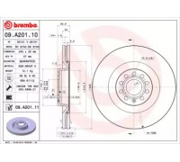 Тормозной диск BREMBO 09.A201.10 09A20110 BREMBO - купить в магазине запчастей по Украине