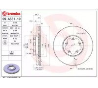 Тормозной диск BREMBO 09.A531.10 09A53110 BREMBO - купить в магазине запчастей по Украине