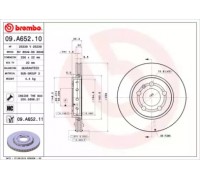Тормозной диск BREMBO 09.A652.10 09A65210 BREMBO - купить в магазине запчастей по Украине