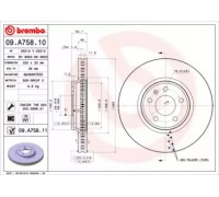 Тормозной диск BREMBO 09.A758.10 09A75810 BREMBO - купить в магазине запчастей по Украине