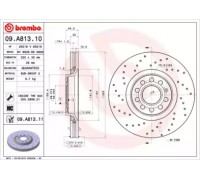 Тормозной диск BREMBO 09.A813.10 09A81310 BREMBO - купить в магазине запчастей по Украине