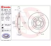 Тормозной диск BREMBO 09.A814.10 09A81410 BREMBO - купить в магазине запчастей по Украине