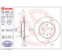 Тормозной диск BREMBO 09.A972.10 09A97210 BREMBO - купить в магазине запчастей по Украине