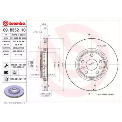 Тормозной диск 09B35210 BREMBO - купить в магазине запчастей по Украине
