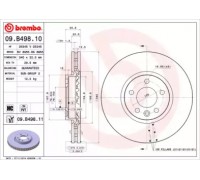 Тормозной диск BREMBO 09.B498.10 09B49810 BREMBO - купить в магазине запчастей по Украине