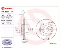 Тормозной диск BREMBO 09.B594.10 09B59410 BREMBO - купить в магазине запчастей по Украине