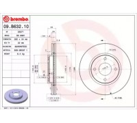 Тормозной диск BREMBO 09.B632.10 09B63210 BREMBO - купити в магазині запчастин по Україні