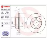 Тормозной диск BREMBO 09.B633.10 09B63310 BREMBO - купить в магазине запчастей по Украине
