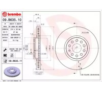Тормозной диск BREMBO 09.B635.10 09B63510 BREMBO - купить в магазине запчастей по Украине