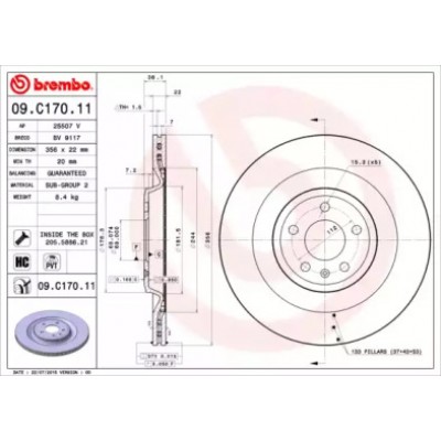 Тормозной диск 09C17011 BREMBO - купить в магазине запчастей по Украине