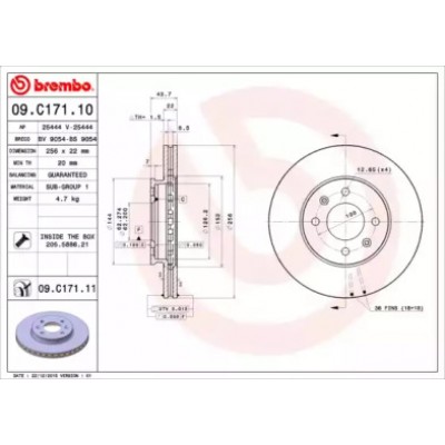 Тормозной диск 09C17110 BREMBO - купить в магазине запчастей по Украине