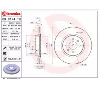 Тормозной диск BREMBO 09.C174.10 09C17410 BREMBO - купить в магазине запчастей по Украине