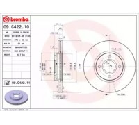 Тормозной диск BREMBO 09.C422.11 09C42211 BREMBO - купить в магазине запчастей по Украине