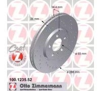 Тормозной диск ZIMMERMANN 100.1235.52 100123552 ZIMMERMANN - купить в магазине запчастей по Украине