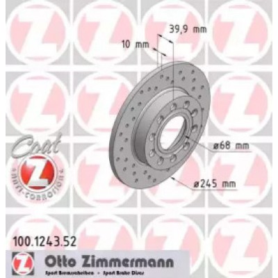 Тормозной диск 100124352 ZIMMERMANN - купить в магазине запчастей по Украине