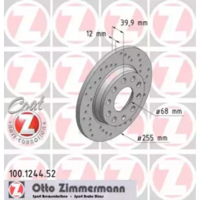Тормозной диск 100124452 ZIMMERMANN - купить в магазине запчастей по Украине