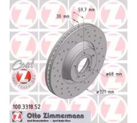 Тормозной диск ZIMMERMANN 100.3318.52 100331852 ZIMMERMANN - купить в магазине запчастей по Украине