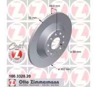 Тормозной диск ZIMMERMANN 100.3320.20 100332020 ZIMMERMANN - купить в магазине запчастей по Украине