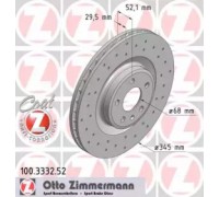 Тормозной диск ZIMMERMANN 100.3332.52 100333252 ZIMMERMANN - купить в магазине запчастей по Украине