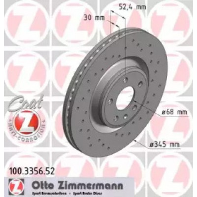 Тормозной диск 100335652 ZIMMERMANN - купить в магазине запчастей по Украине