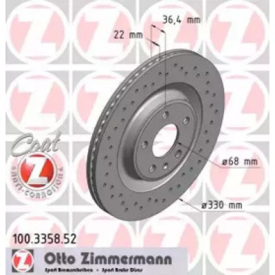 Тормозной диск 100335852 ZIMMERMANN - купить в магазине запчастей по Украине
