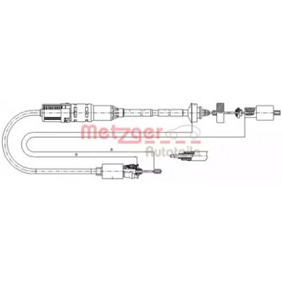 Трос, управление сцеплением 102967 METZGER - купить в магазине запчастей по Украине