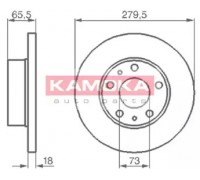 Тормозной диск KAMOKA 1031516 1031516 KAMOKA - купити в магазині запчастин по Україні