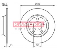 Тормозной диск KAMOKA 1031518 1031518 KAMOKA - купить в магазине запчастей по Украине