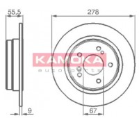 Тормозной диск KAMOKA 1031638 1031638 KAMOKA - купить в магазине запчастей по Украине