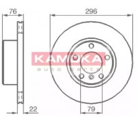 Тормозной диск KAMOKA 1031668 1031668 KAMOKA - купить в магазине запчастей по Украине